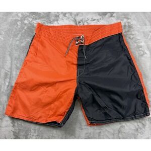 Birdwell Beach Britches Swim Trunks Mens 31 Board Shorts Black Orange Beach